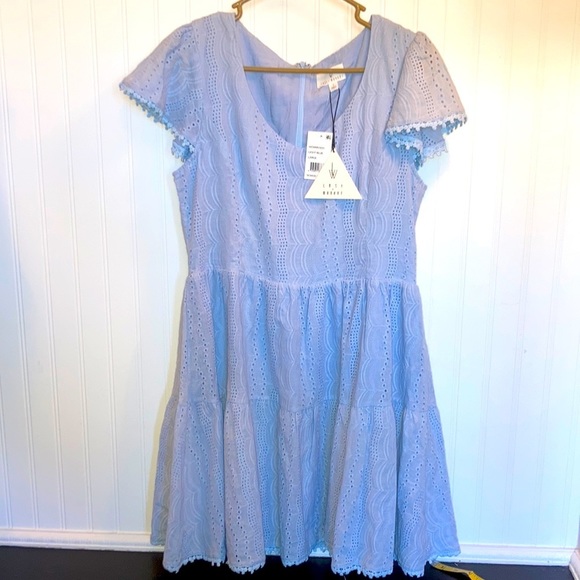 Lost + Wander Light Blue Mini Dress - Picture 1 of 9